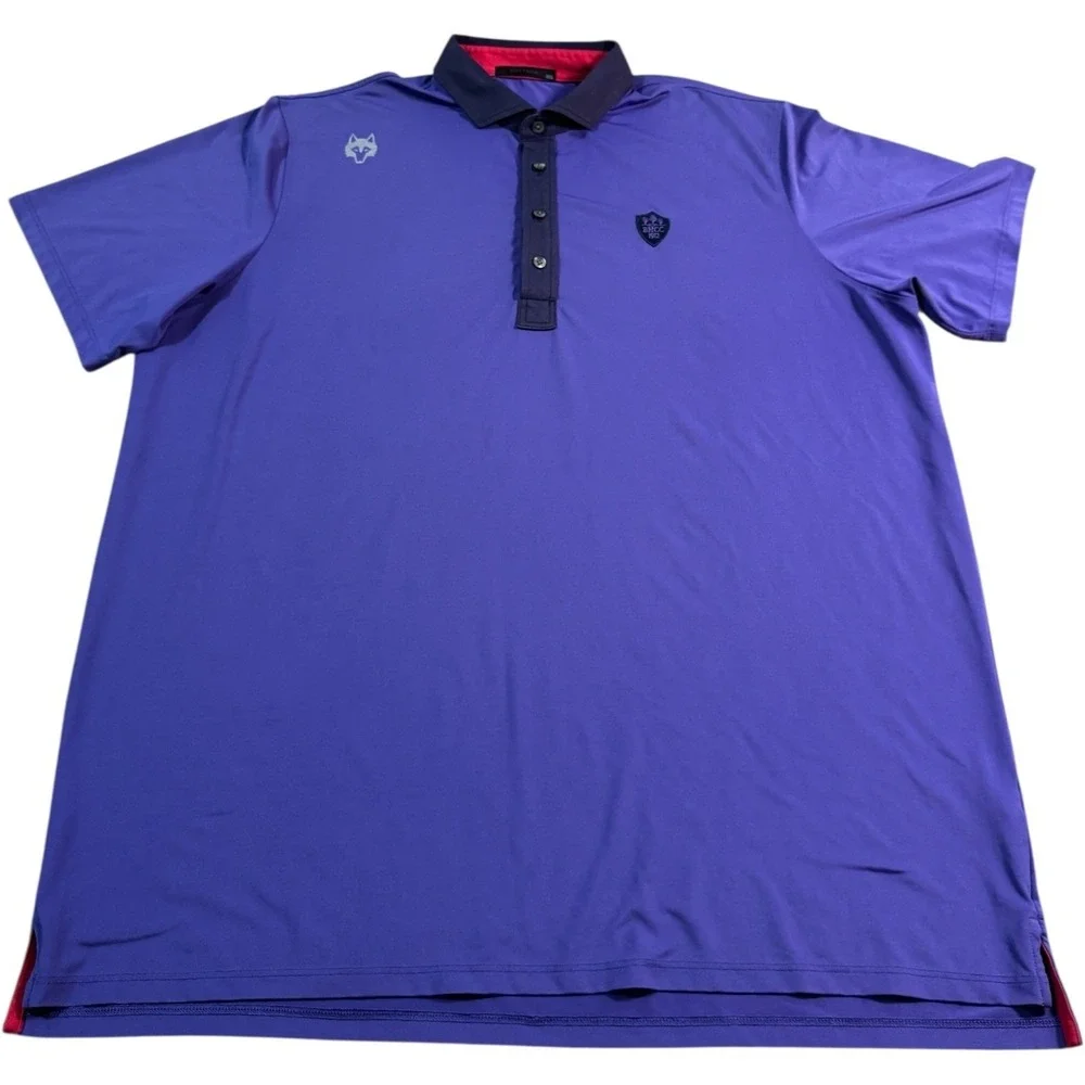 Greyson XXL Golf Polo Purple BHCC 1912 Wolf Logo Short Sleeve Mens